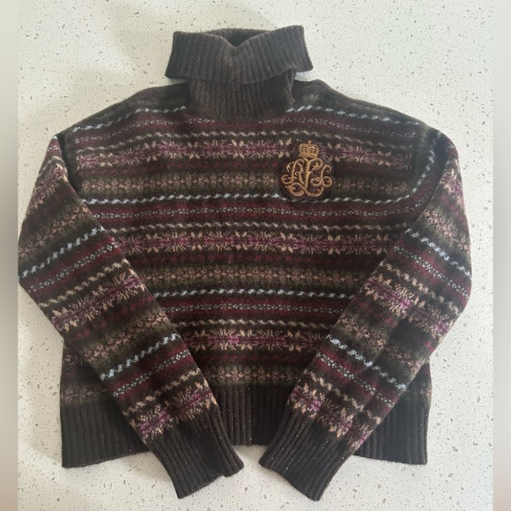 Ralph Lauren Multicolor Striped Turtleneck Sweater